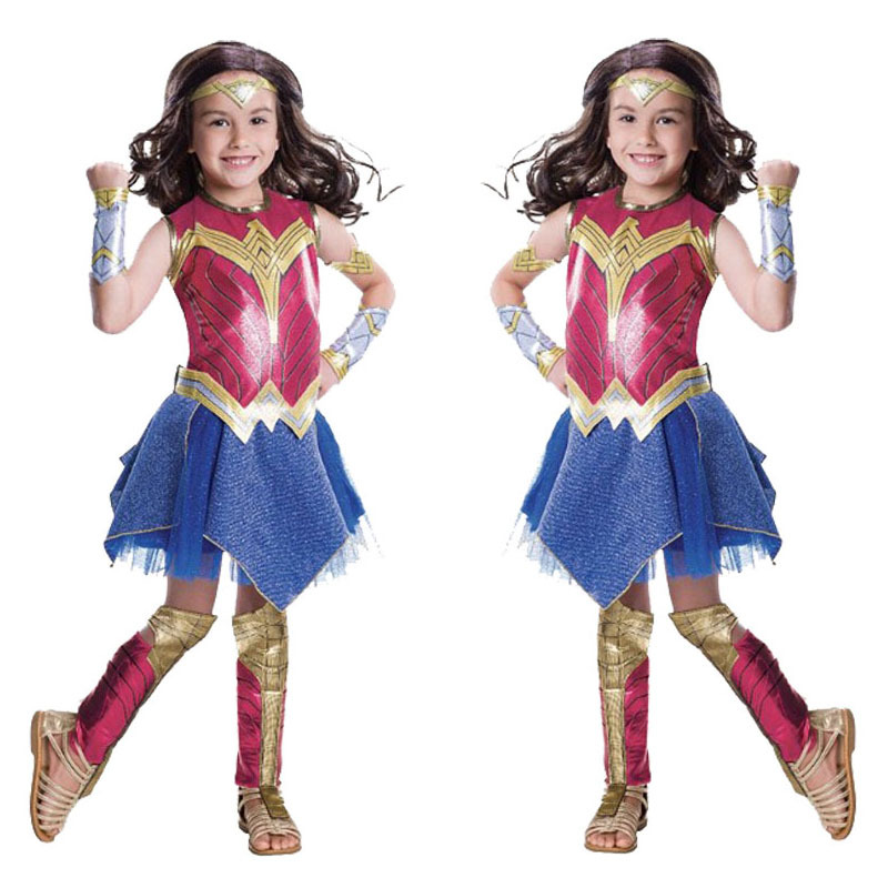 Wonder Woman Movie Cosplay Costumes for Kids Fancy Superhero Children Outfits