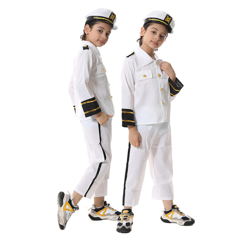 Halloween children's performance clothing children's captain costume navy sailor costume cosplay professional role play