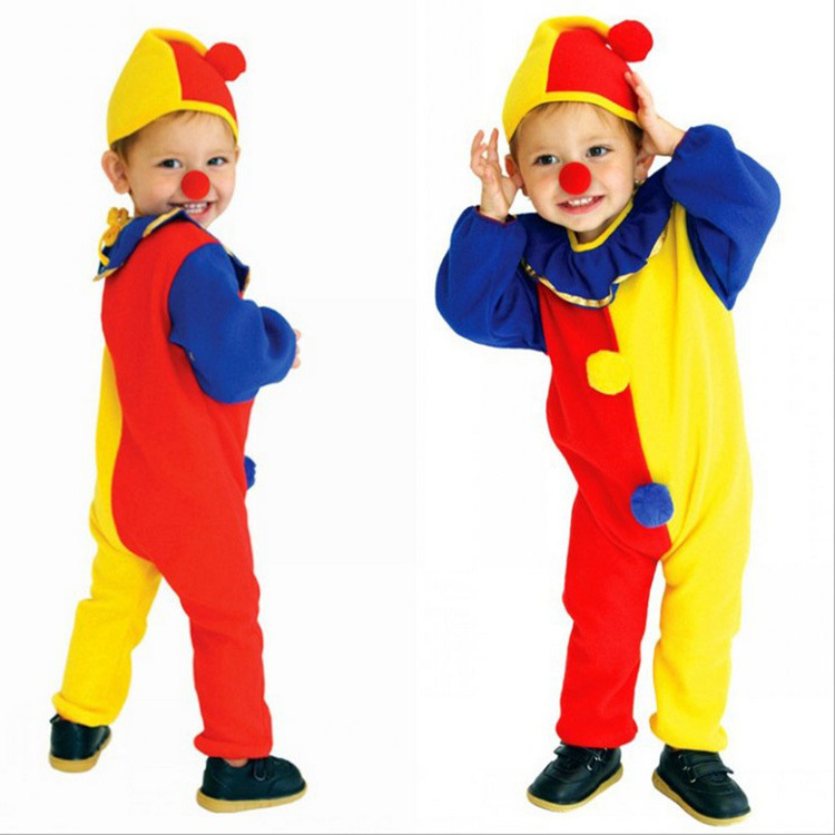 Halloween kindergarten performance costumes baby masquerade costumes children's clown clothes playful clown costumes