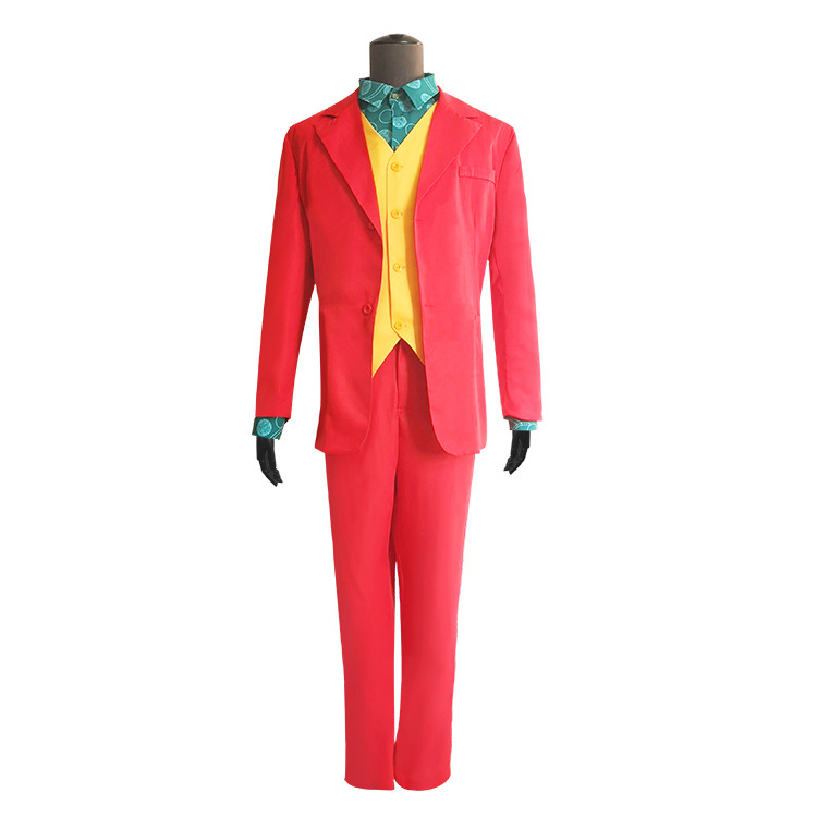 Movie Joker Arthur Fleck Red Jacket Clown Suits Cosplay Costumes