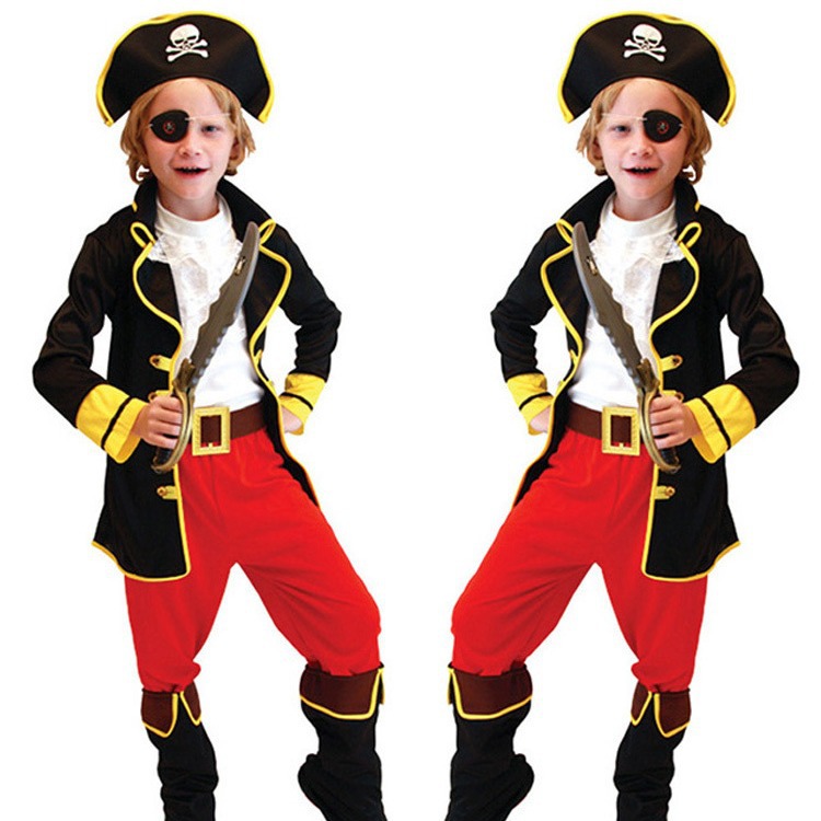 Halloween performance costumes makeup stage children's costumes Caribbean children's little pirate costumes