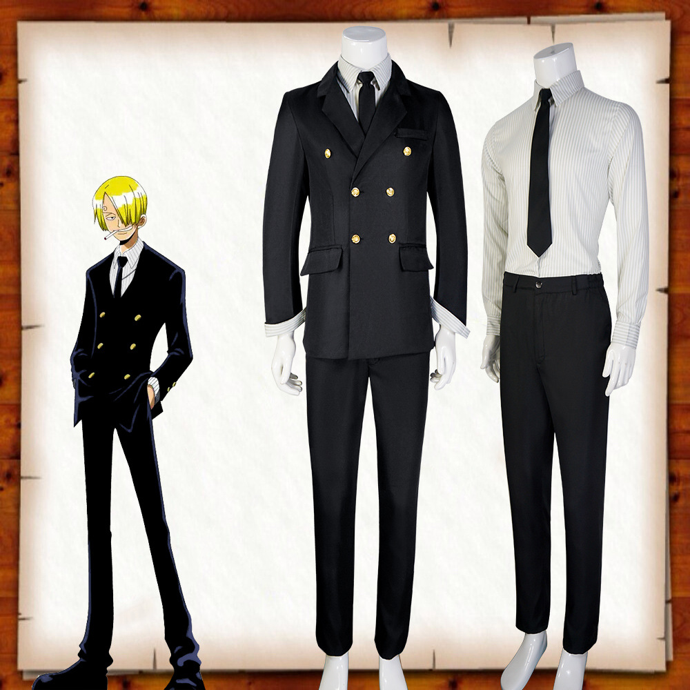 Anime Cosplay Costumes One Piece Vinsmoke Sanji Jacket Shirt Outfits Full Suits