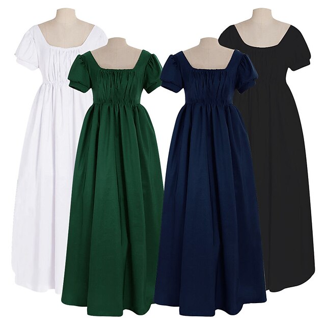 Regency Ball Lady Dresses High Waist Tea Gown Medieval Times