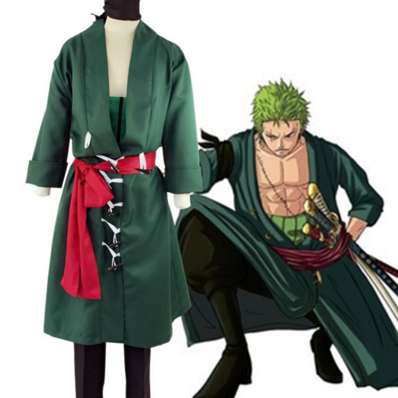 Anime Roronoa Zoro Cosplay Costumes Wano Kuni Country Kimono Robe Full Suit Outfits