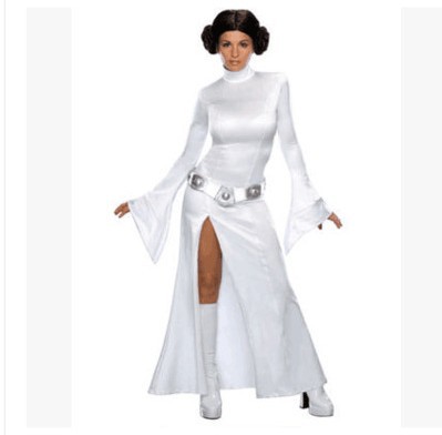Star Wars cosplay performance costumes for women Princess Leia white long skirt dress