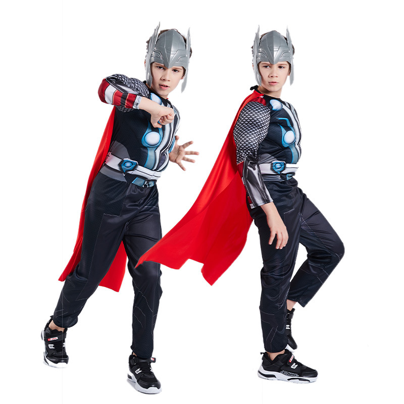 Halloween children's cosplay costume superhero Iron Man Captain America Batman Thor costume