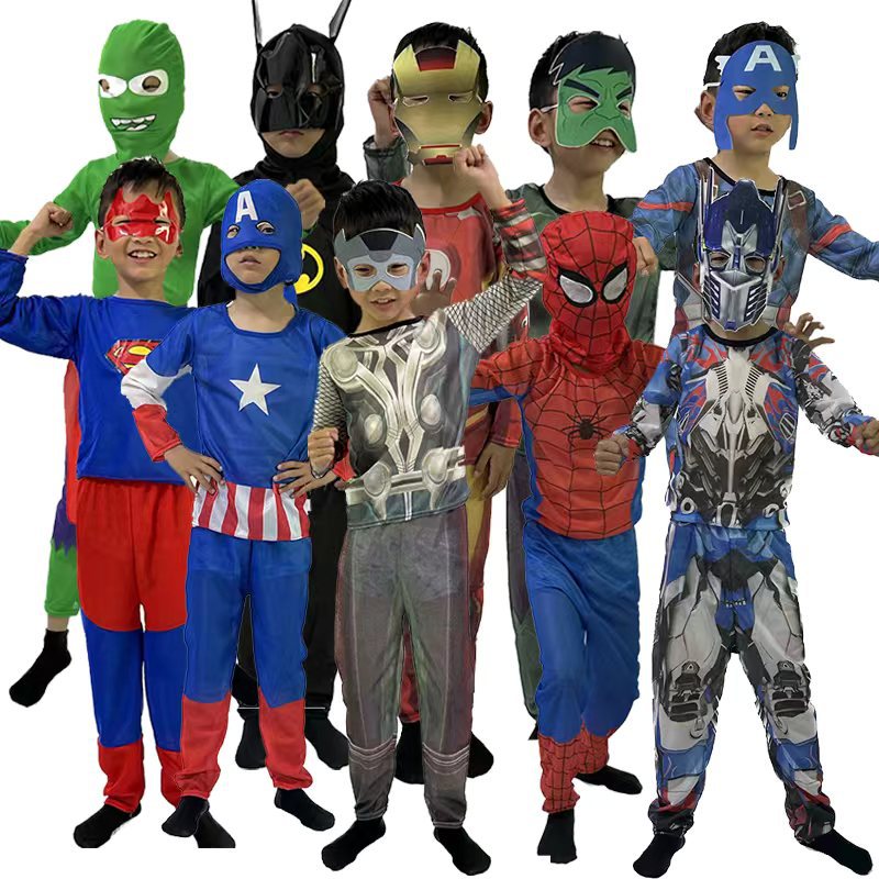 Halloween Kids Spider-Man Superman Batman Captain America Iron Man Thor Hulk Optimus Prime Costume