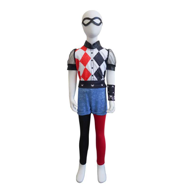 Harley Quinn DC Inspired Doll Cosplay Costumes Hero Girls 4pcs Outfits