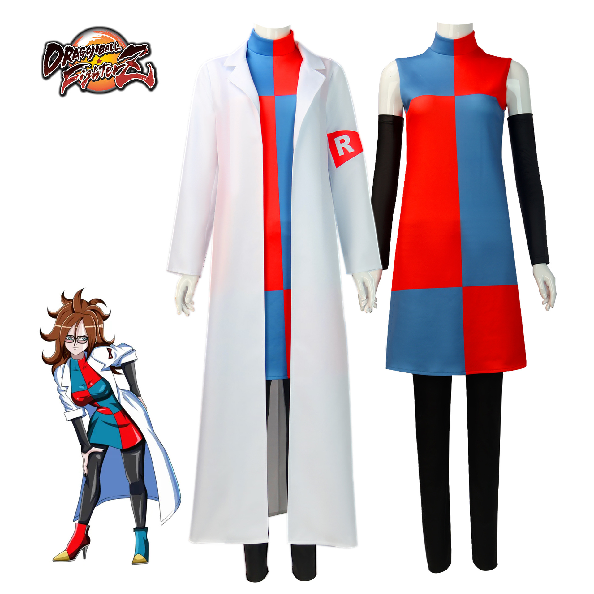 Anime Vomi Cosplay Fighter Z Cosplay Costumes 21 Dr Fighting White Cloak Doctor Uniform