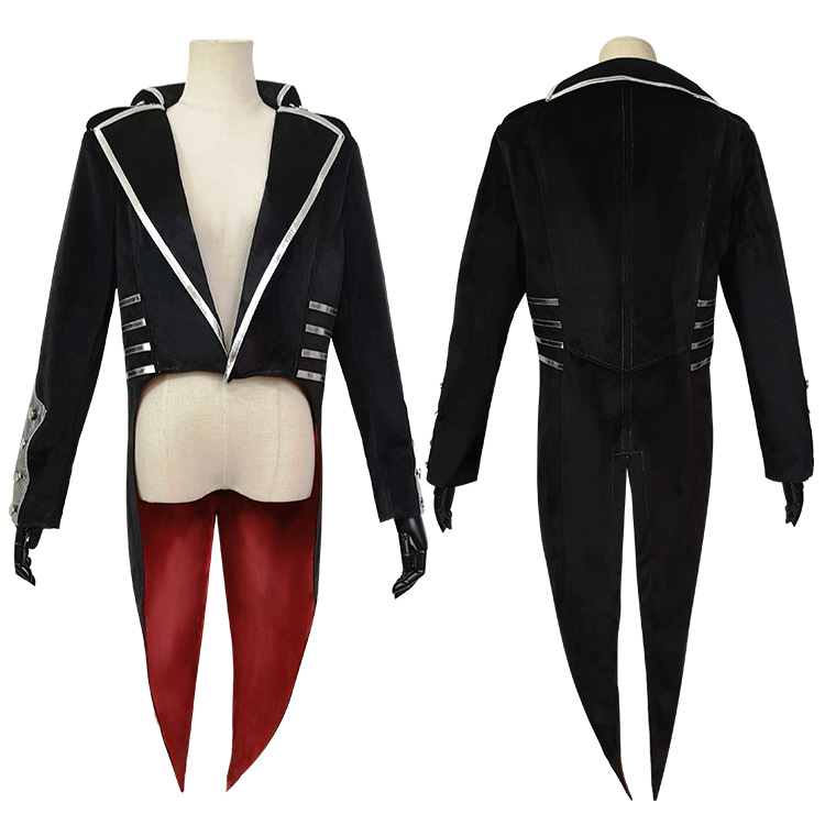 Men's Tailcoat Jacket Black Velvet Gothic Steampunk Vampire Tuxedo
