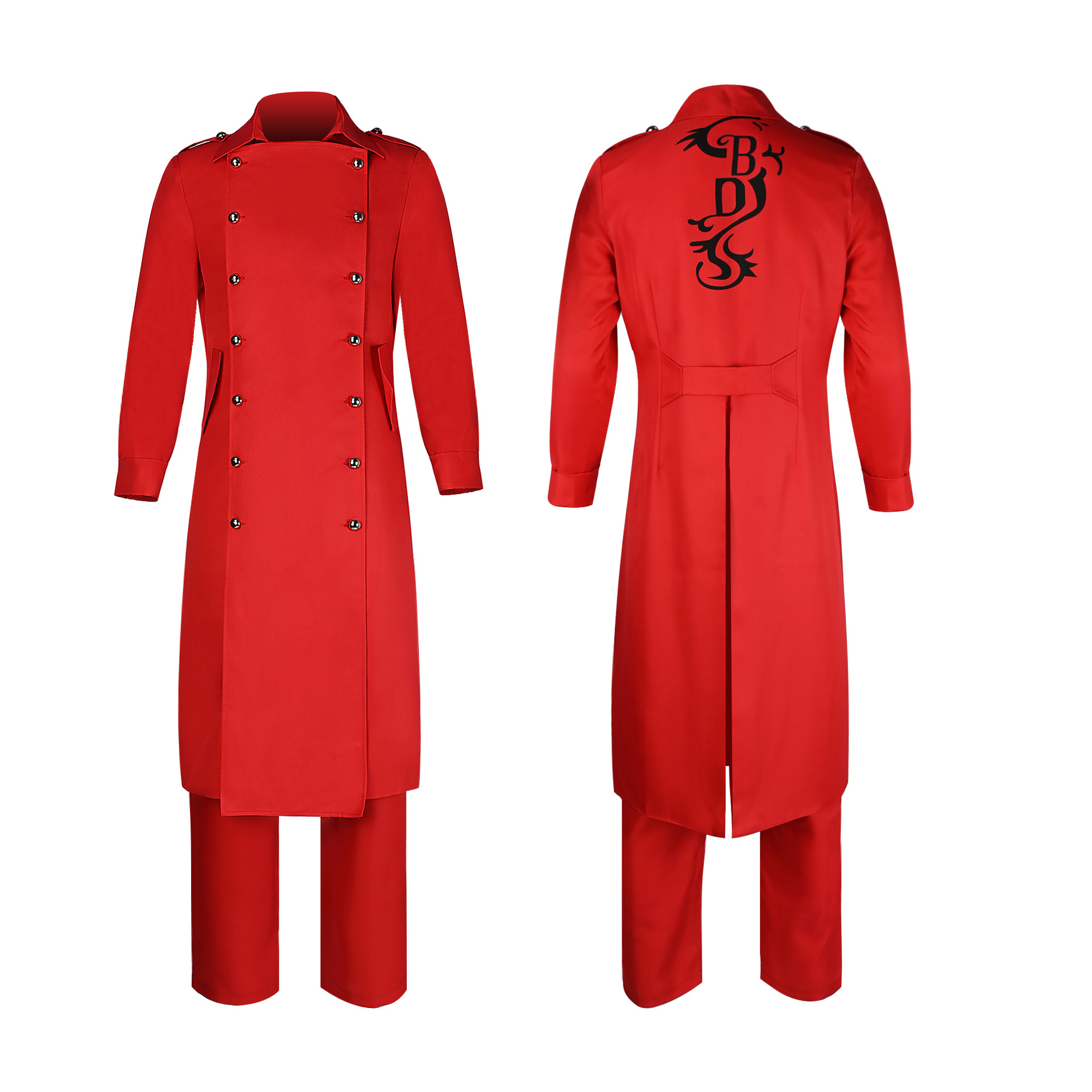 Anime Tokyo Revengers Cosplay Costumes Daiju Shiba Manji Gang Red Trench Cloaks Pants Wig Black Dragon Outfits