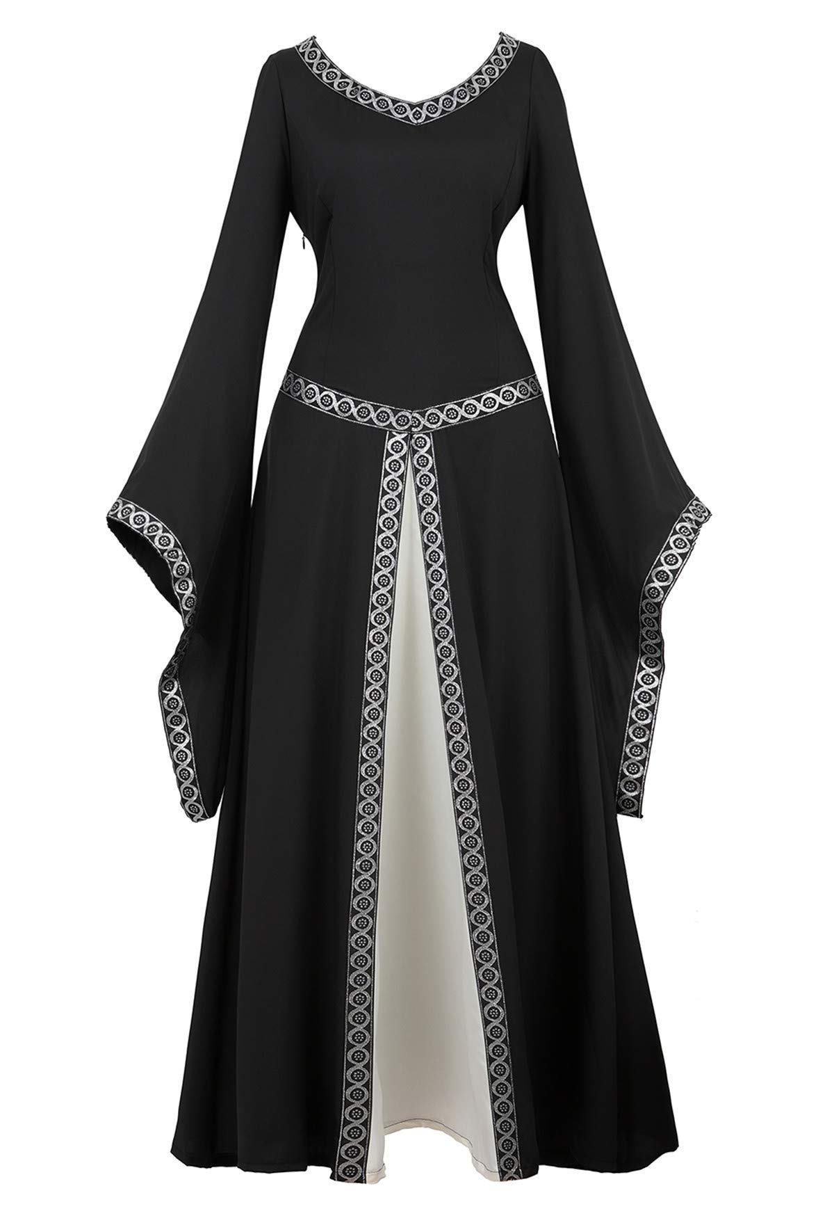 Renaissance Irish Medieval Dress Women's Plus Size Long Dress Lace Up Costume Vintage Dress