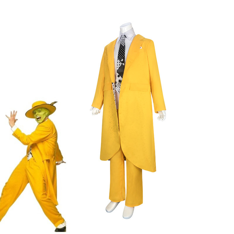 Yellow Jim Carrey In Disguise Cosplay Costumes 4PCS Full Suits