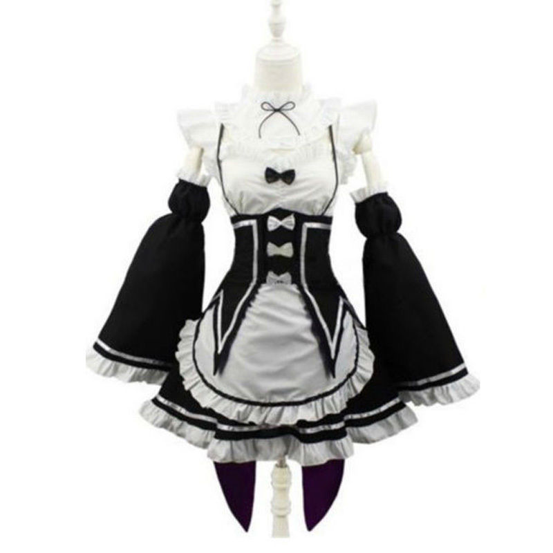 Anime Zero Life In a Different World Cosplay Costumes Ram/Rem Re Headwear Collar Dress Sleeves Suits