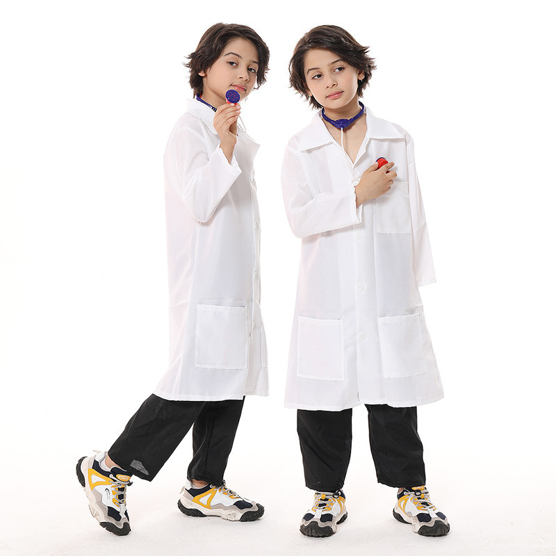 Doctor Cosplay Costumes Professional Performance White Coat Outfits For Children
