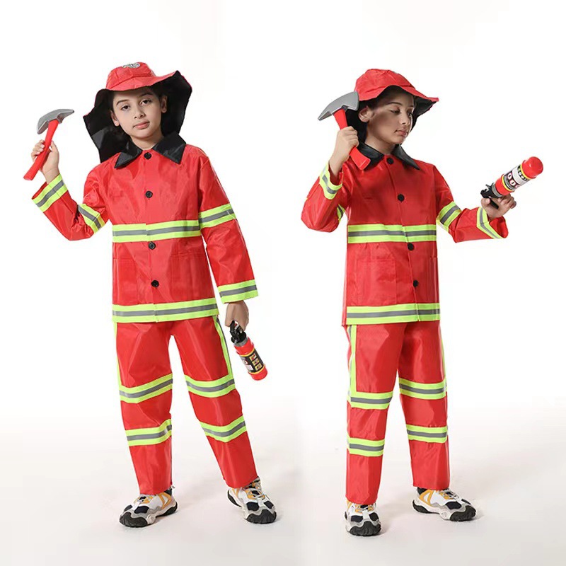 Halloween Fire Costume Children's Cosplay Clothes Firefighter Police Engineer Nurse Doctor Costume