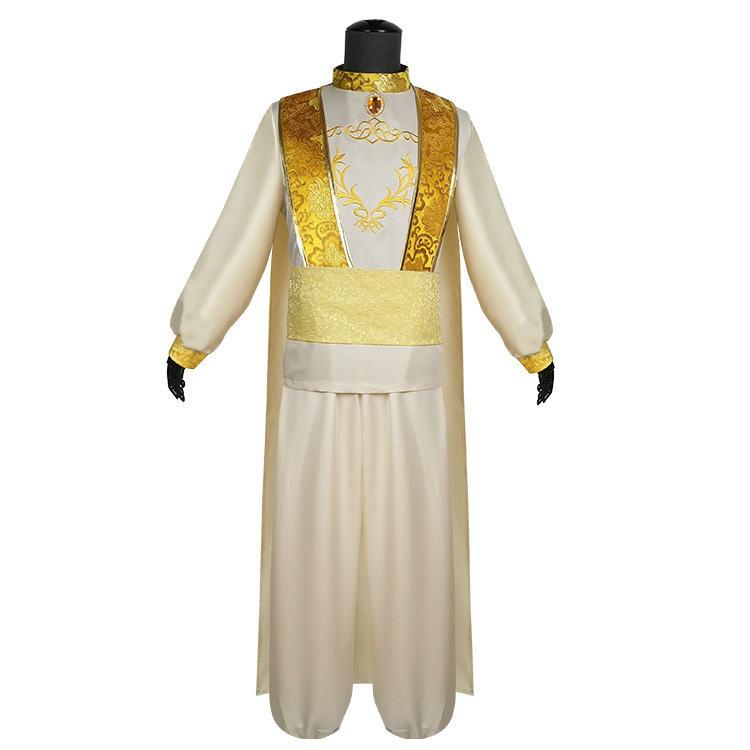 Aladdin Arabian Prince Cosplay Costumes for Adult and Children Hat Top Pants Belt Sets