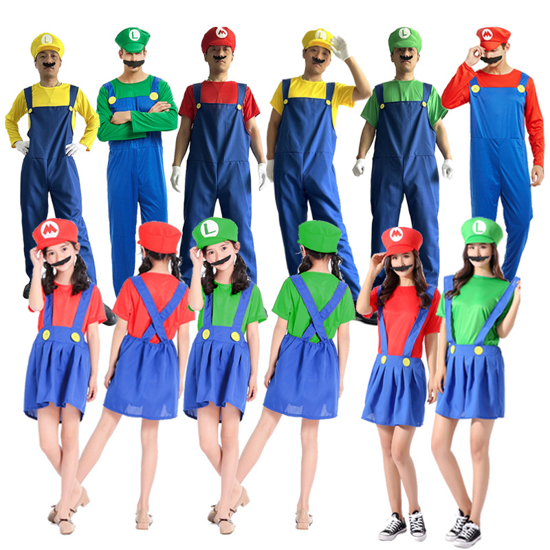Halloween Super Mario costume Mario children adult parent-child stage performance costume split Super Mario