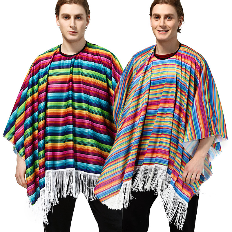 Holiday Party Adult Cosplay Costumes Mexican Ethnic Style Cape