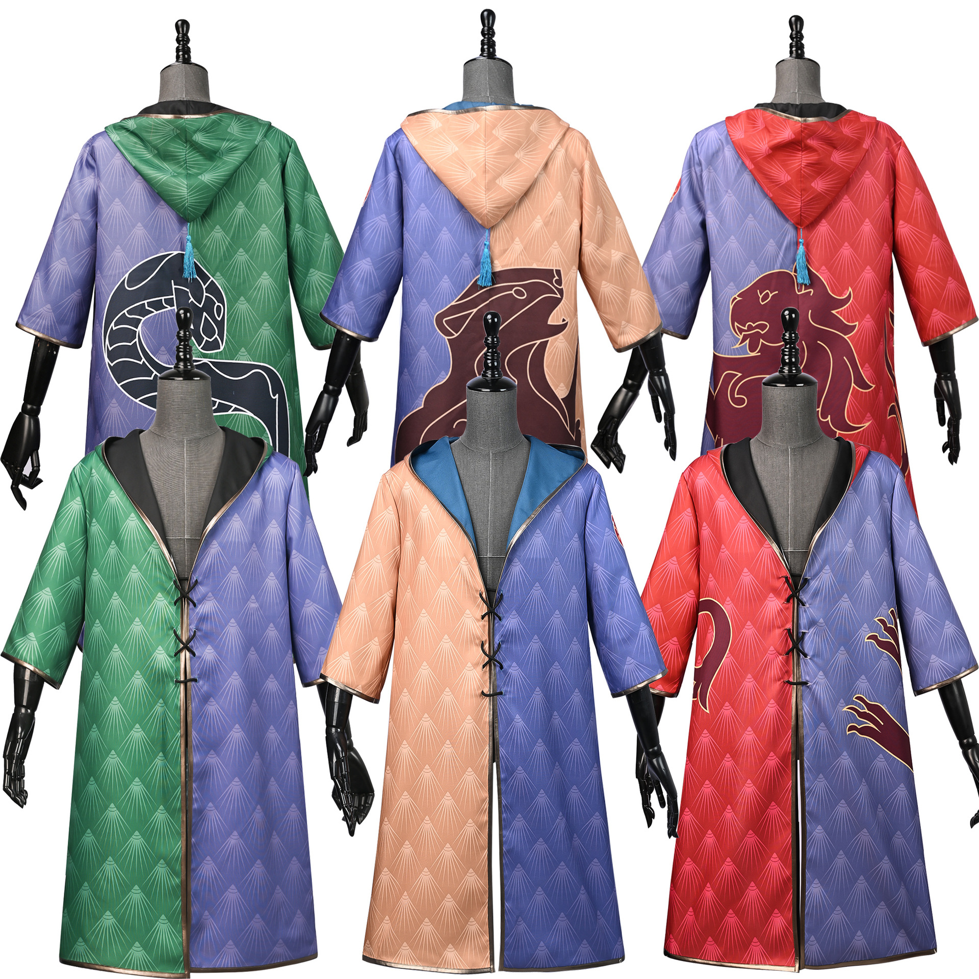Hogwarts Legacy Slytherin Vest Cosplay Costumes Wizard School Hooded Cloak