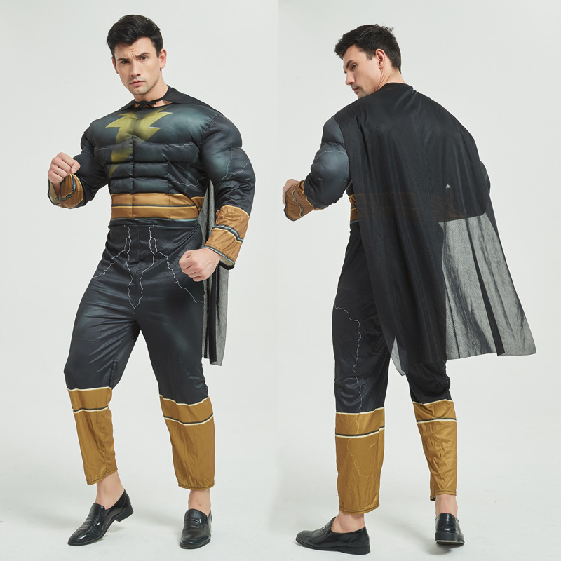 Movie Marvel Family Cosplay Costumes Black Adam Jumpsuits Cloak Full Suits