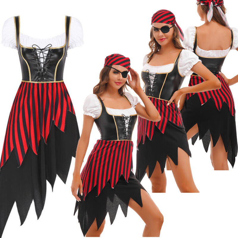 Halloween dress up costume performance female pirate leader costume role professional funny costume