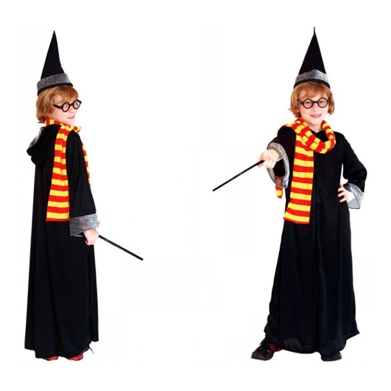 Halloween Children's Magician Dress Up Costume Boy Harry Potter Children's Day Magic Robe School Uniform