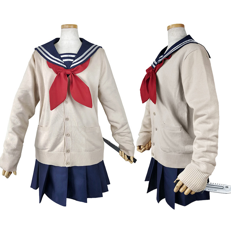 My Hero Academia Himiko Toga Top Skirt Cosplay Costumes Without Dagger