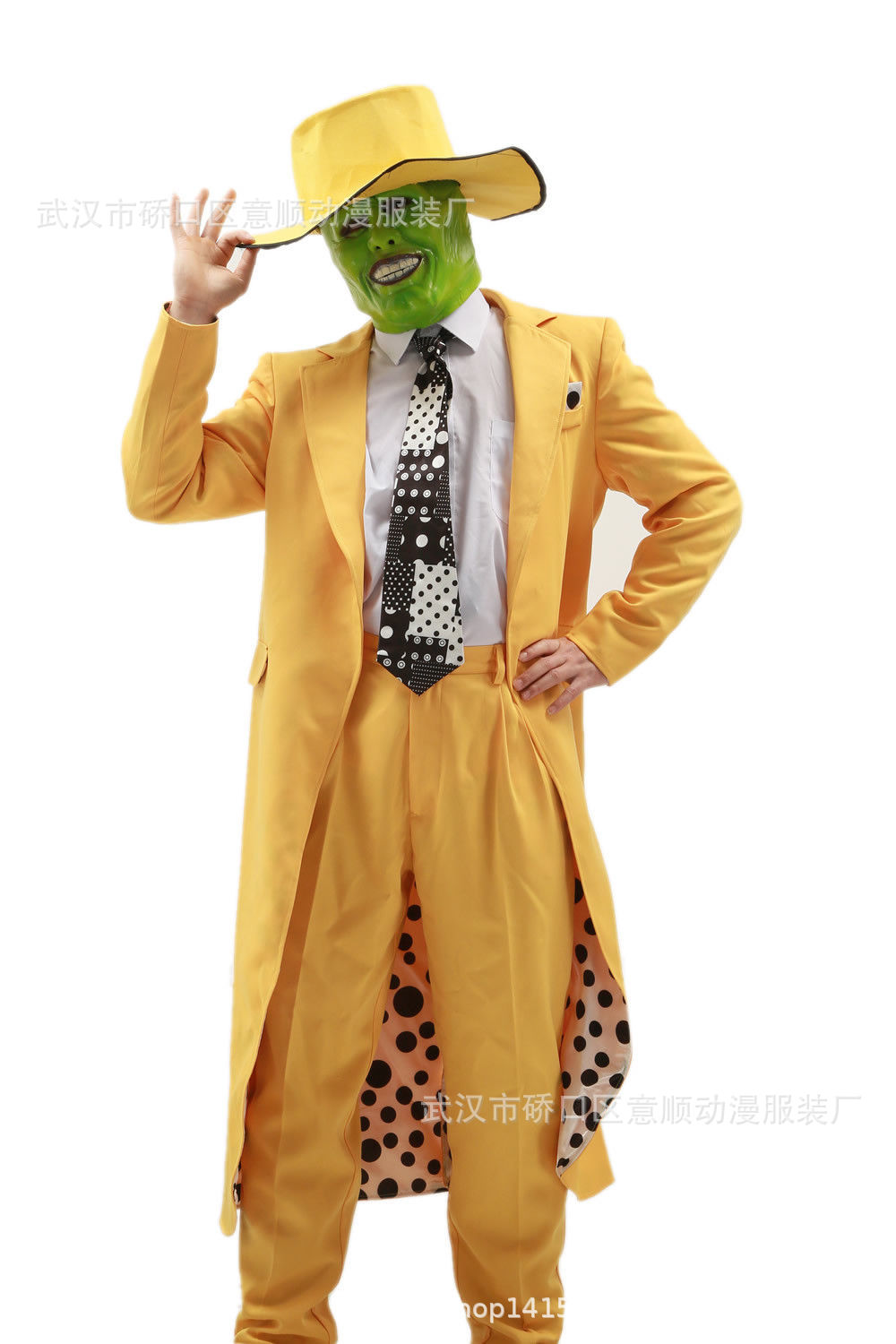 Mask Yellow Suits Cosplay Costumes Jim Carrey Jacket Uniform Adult Women Outfit