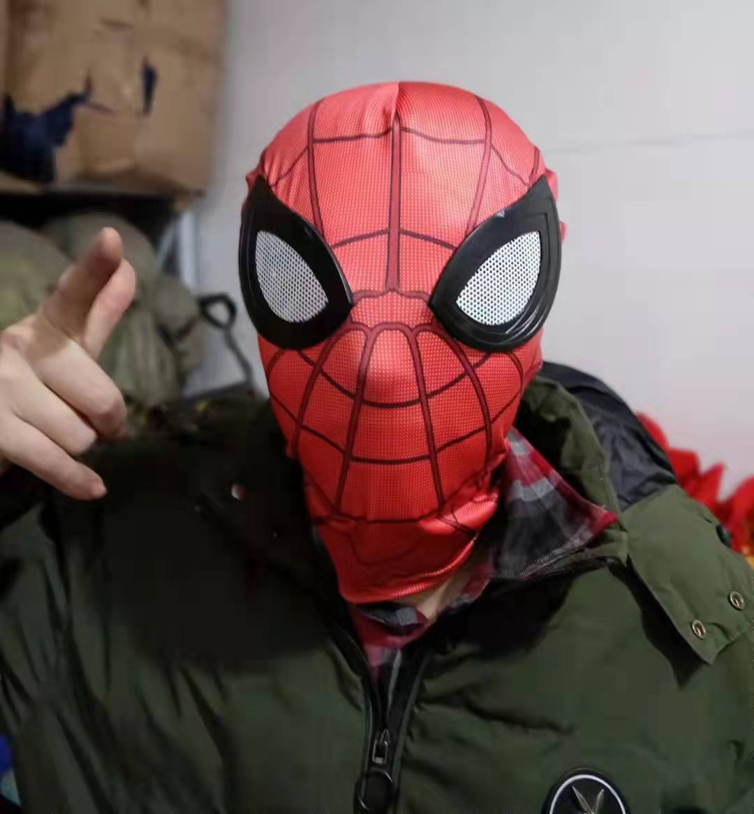 Douyin same Spider-Man hood for adults and children cute funny mask hood mask funny Spider-Man hood
