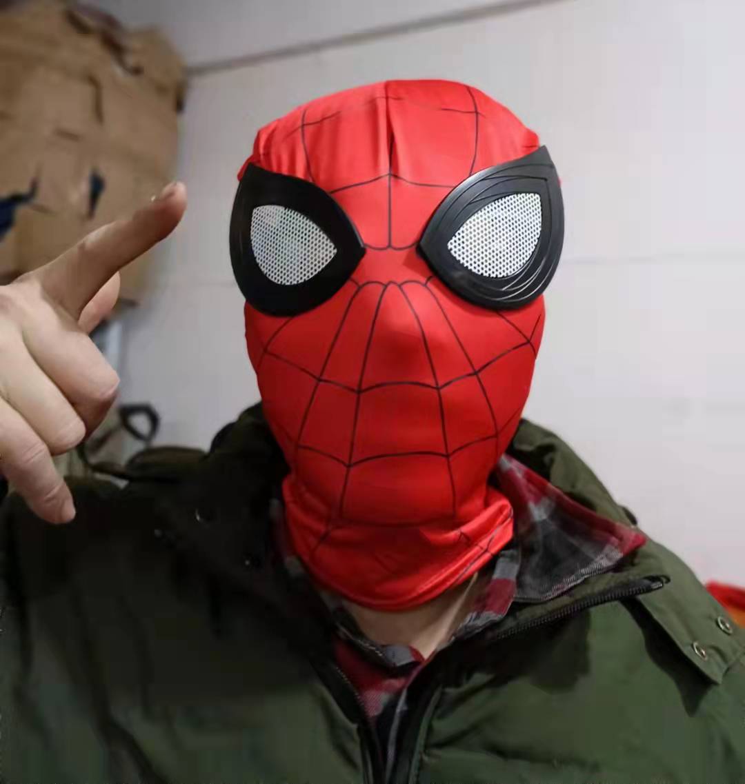 Douyin same Spider-Man hood for adults and children cute funny mask hood mask funny Spider-Man hood