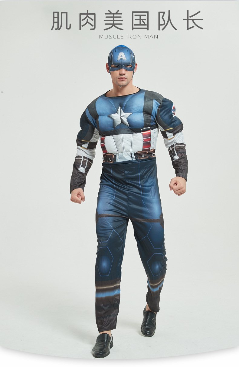 cosplay iron man hero spiderman thor captain america adult muscle costume male