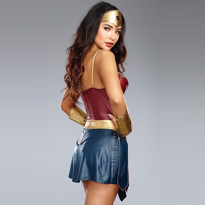 Adult Leatherette Wonder Woman Costume Adult Set