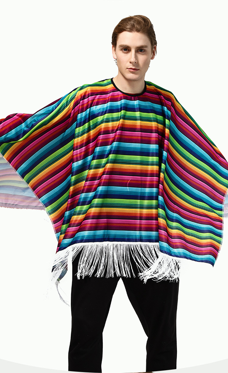 cosplay holiday party adult mexican costume mexican ethnic style cape mexican style cape