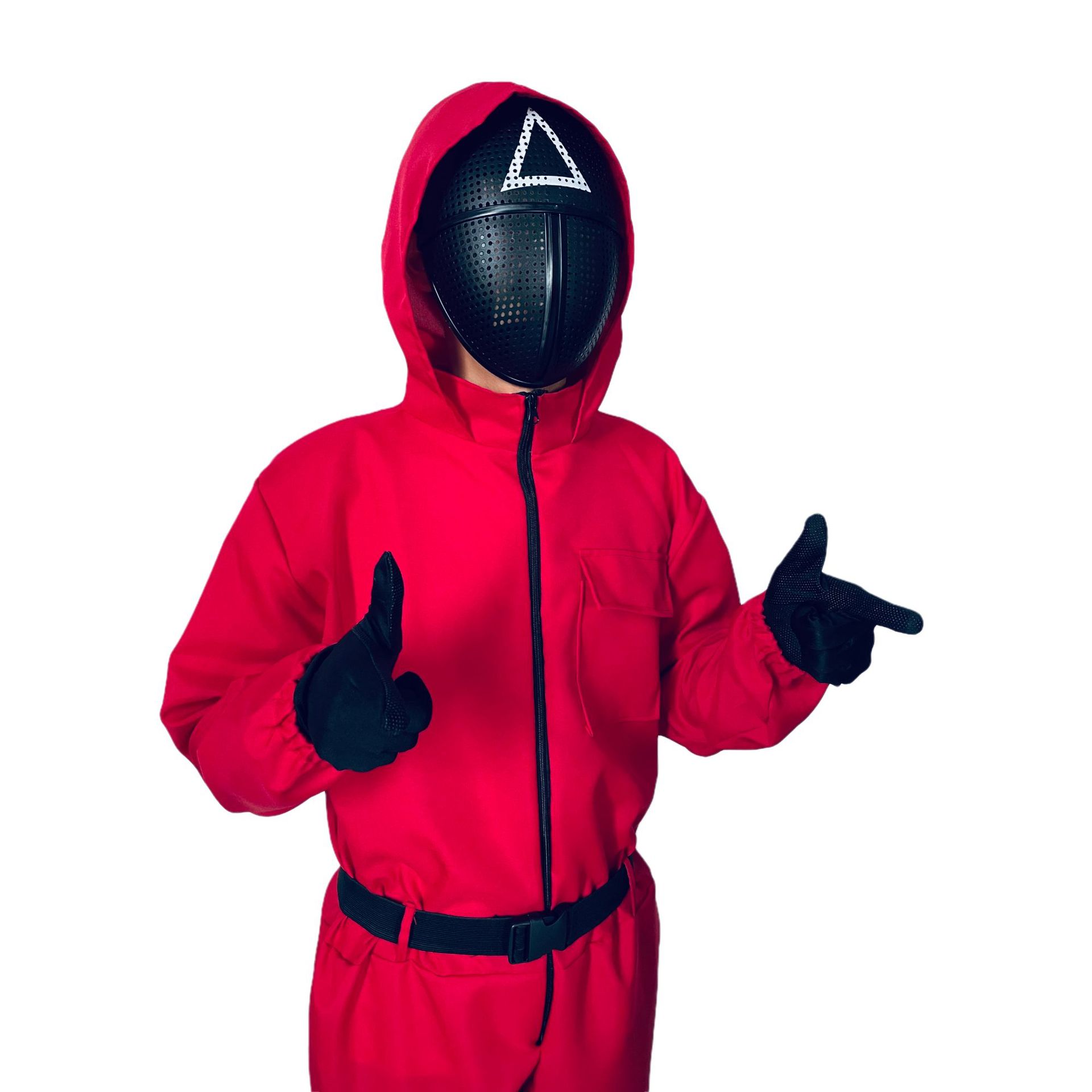 Squid game guard costume red uniform for adults and children