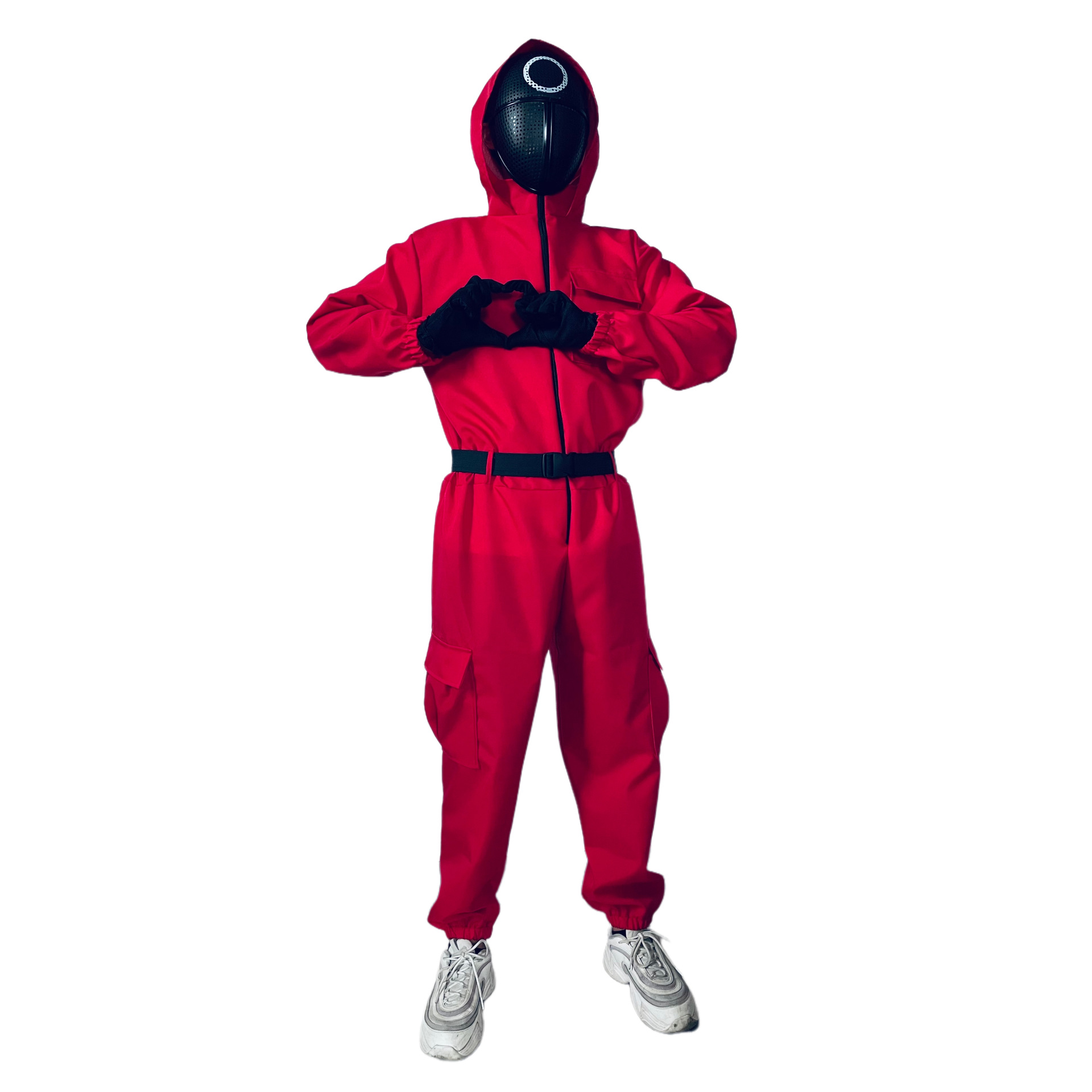 Squid game guard costume red uniform for adults and children
