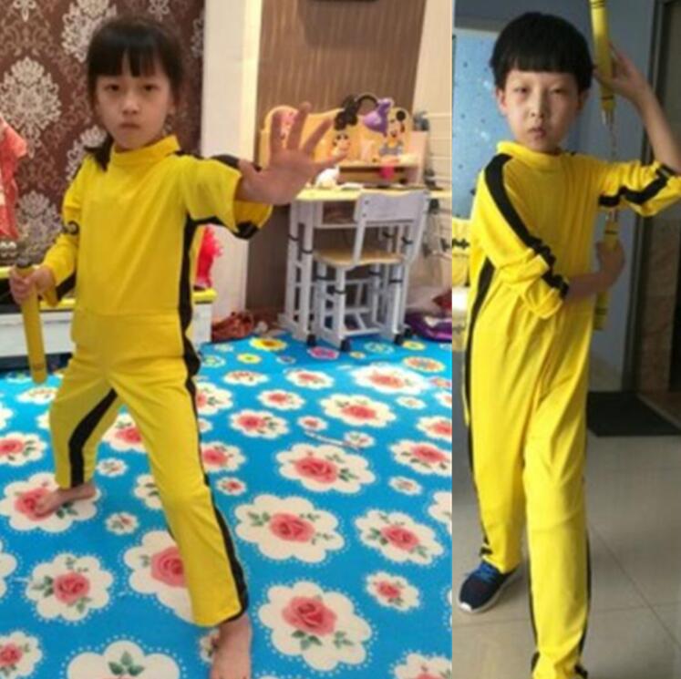 Unisex Adult Kids Bruce Lee Jeet Kune Do Chinese Kung Fu Jumpsuit Cosplay Costume Suit