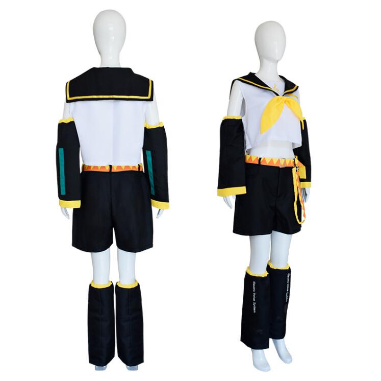 Rin Len Halloween Uniform Cosplay Complete Costumes Sets Tops+Shorts For Women And Men