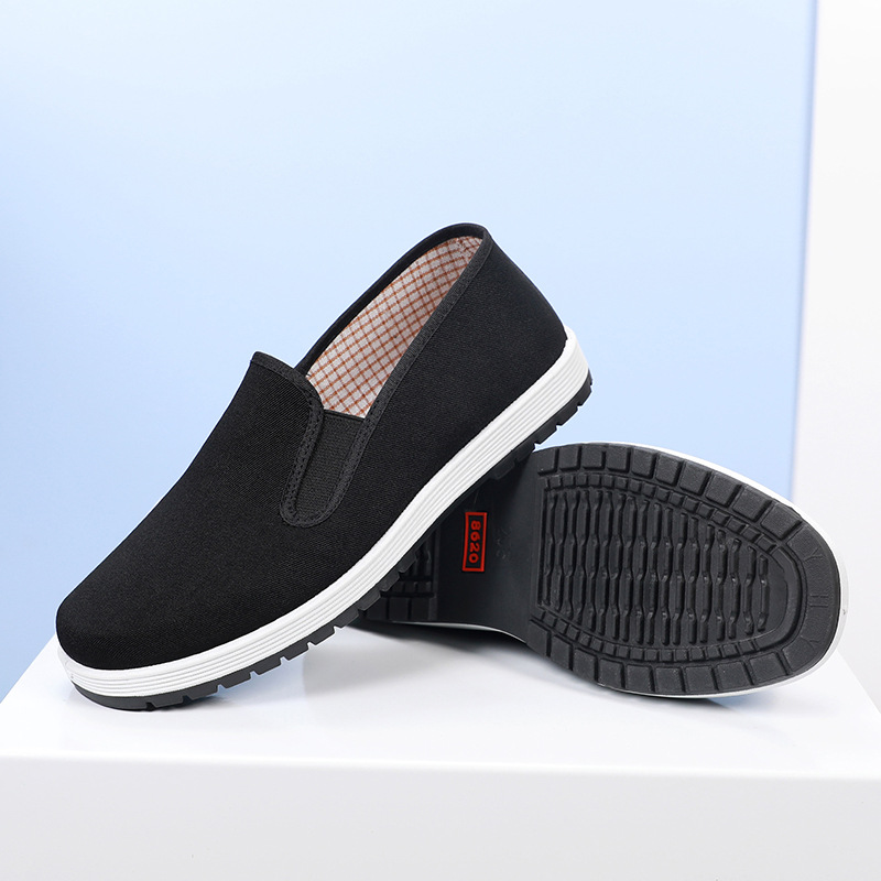 Old Beijing men's casual work breathable non-slip wear-resistant black cloth shoes