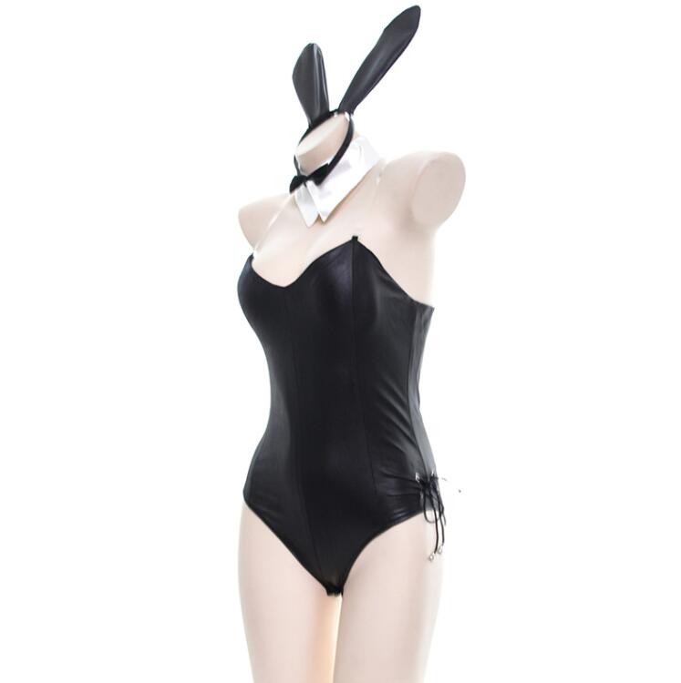 Cosplay Halloween Costume for Girls Sexy Cute Bunny Faux Leather Rabbit