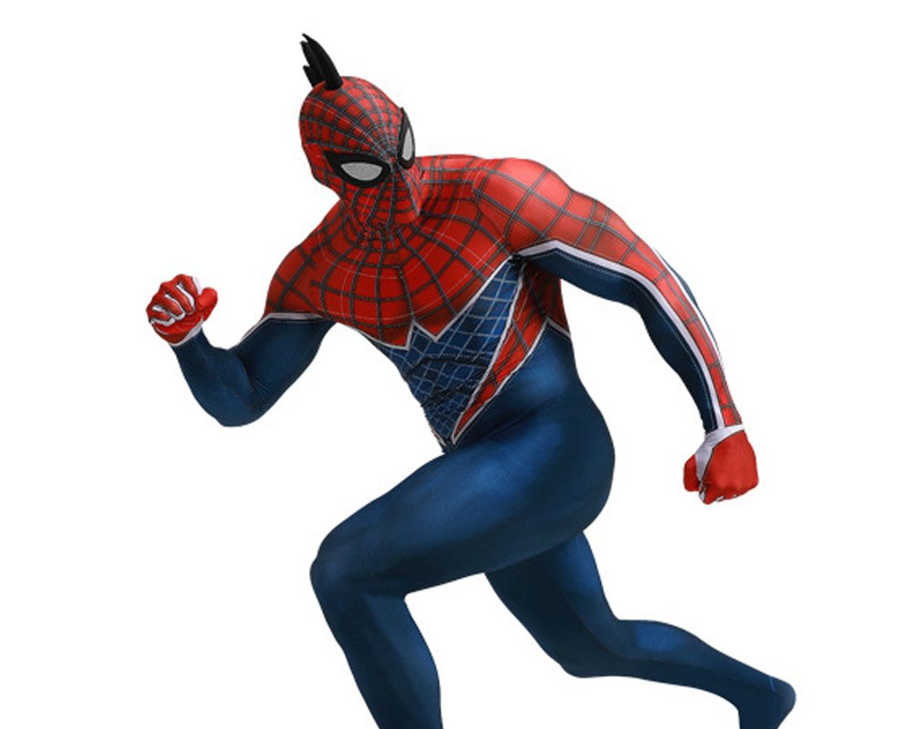 Spider-Punk Costume Ps4 Spiderman Suit Cosplay Costume Zentai For Adult & Kids