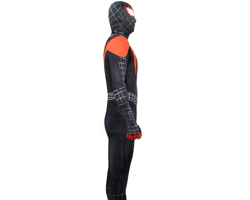Spider Man Into The Spider Verse Costume Black Spiderman Suit Adult & Kids