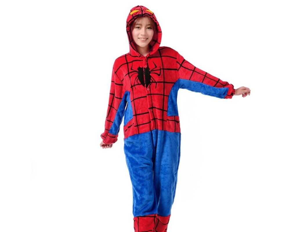 Womens & Mens Spiderman Onesie Pajamas Costume Unisex
