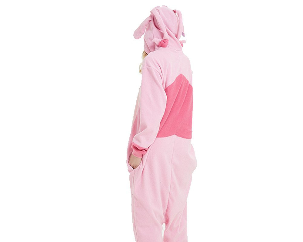 Pink Stitch Onesie Pajamas Lilo & Stitch Costumes Adult Animal Onesies Button Closure