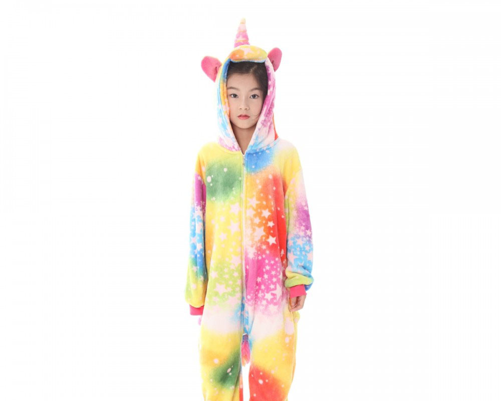 Yellow Star Unicorn Onesie Pajamas For Boys & Girls Quality Animal Costume For Sale