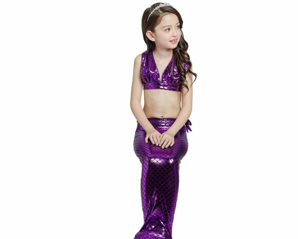 Kids Cheap Swimmable Mermaid Tails For Girls Mermaid Swimsuits Costume Bikini Set