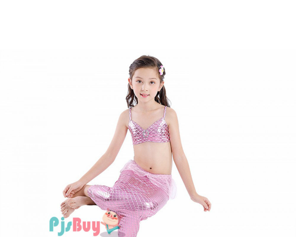 Mermaid Tale Dress For Kids Girls Swimsuits Bikini Mermaid Costume