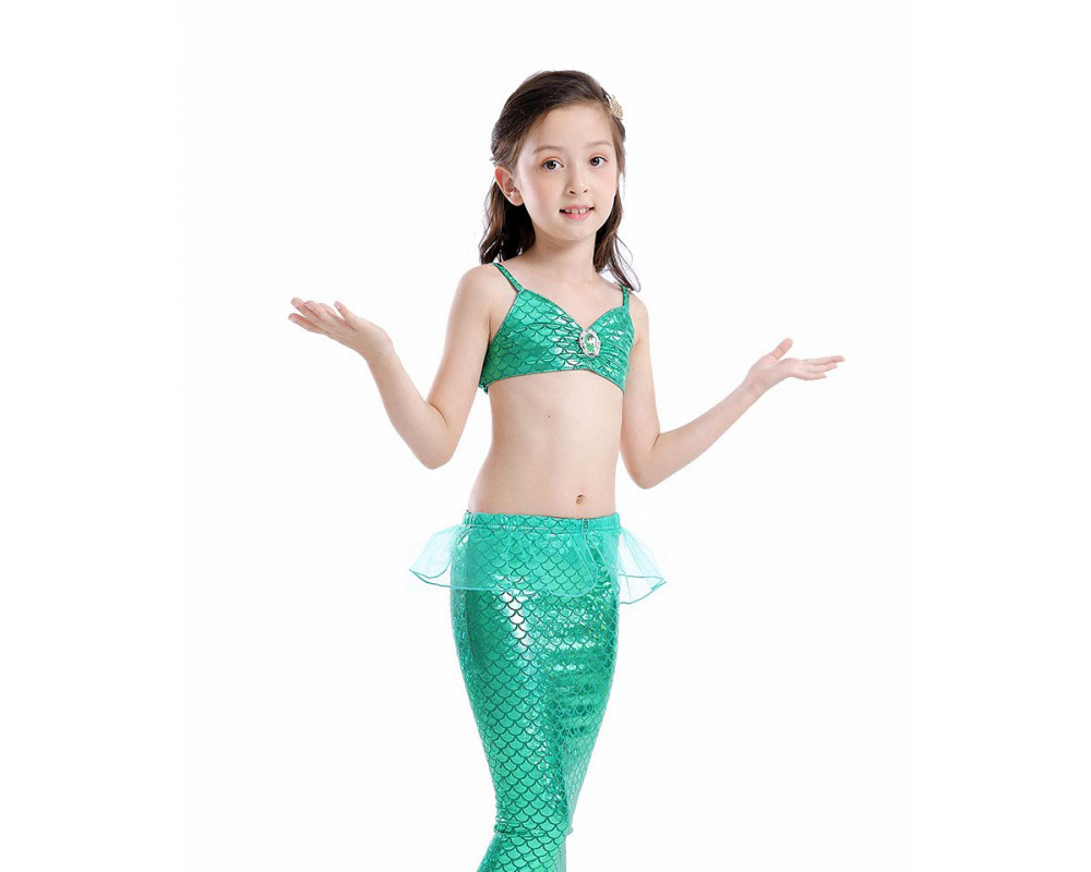 Toddler Girls Mermaid Tails Dress Swimsuit Bikini Mermaid Costume