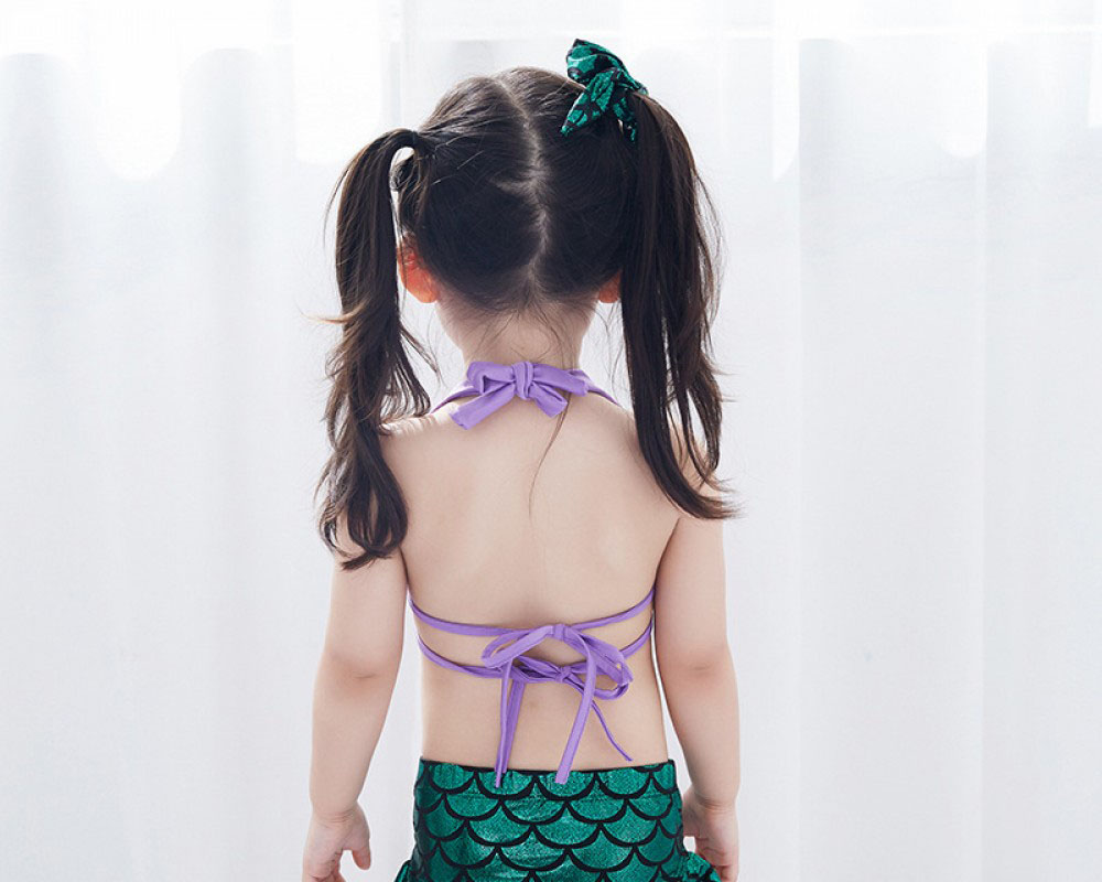 Little Mermaid Bathing Suit Toddler For Girls Swimwear Green Mermaid Bikini Costume 
