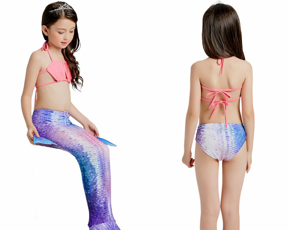 Pink Mermaid Tails For Kids Girls Swimmable Mermaid Tail Bikini Costume